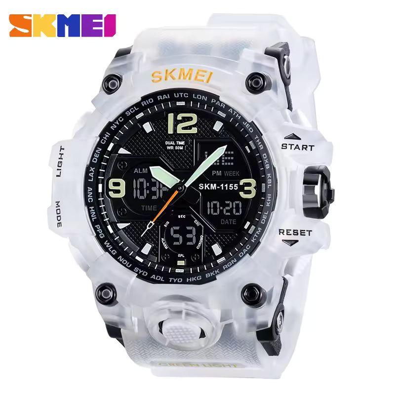Athletic Watches Hot Jam Tangan Skmei 1155B Analog Digital Watch Camouflage Green Sport Men Wristwatch Relogio Relojes De Hombre