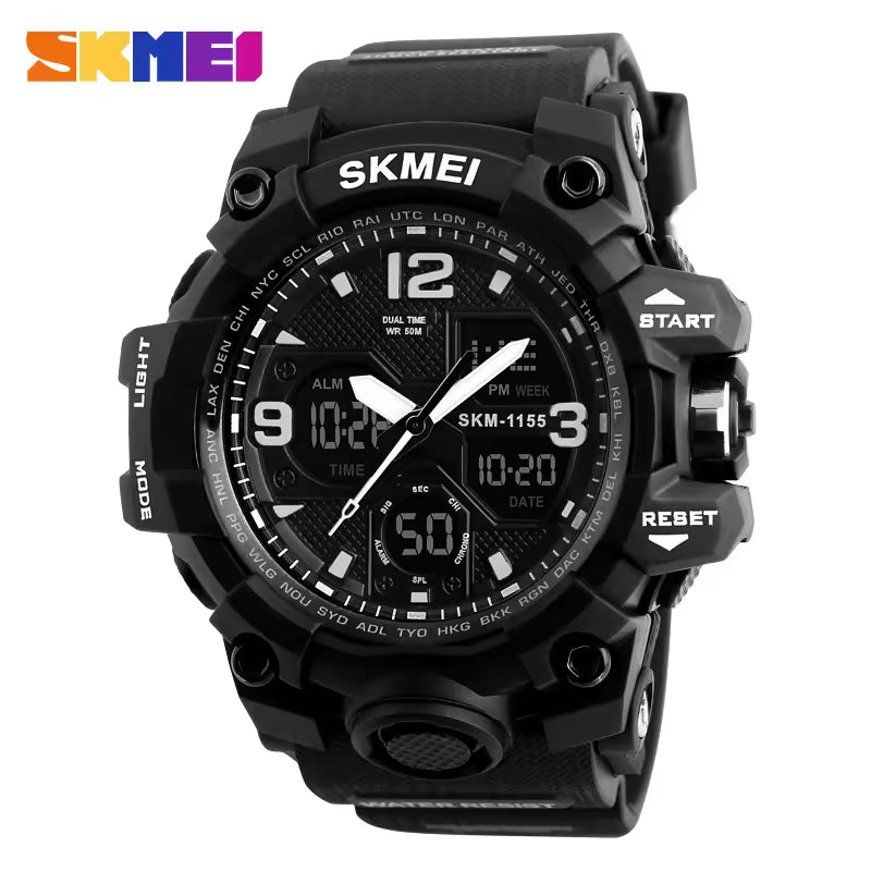 Athletic Watches Hot Jam Tangan Skmei 1155B Analog Digital Watch Camouflage Green Sport Men Wristwatch Relogio Relojes De Hombre