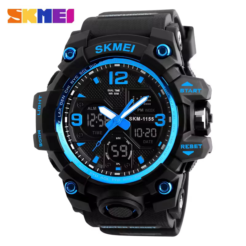Athletic Watches Hot Jam Tangan Skmei 1155B Analog Digital Watch Camouflage Green Sport Men Wristwatch Relogio Relojes De Hombre