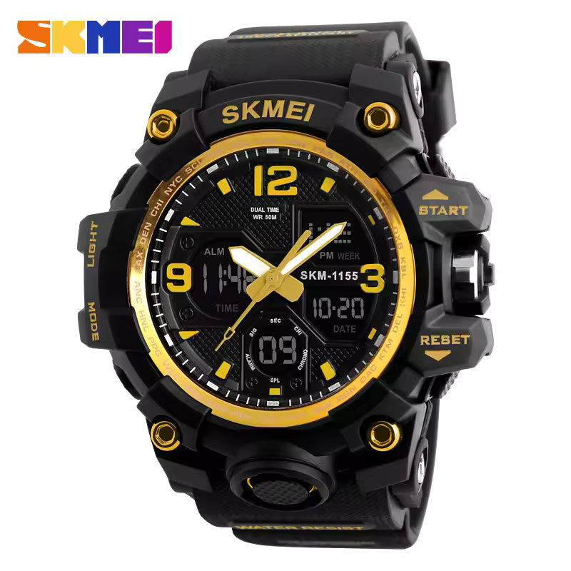 Athletic Watches Hot Jam Tangan Skmei 1155B Analog Digital Watch Camouflage Green Sport Men Wristwatch Relogio Relojes De Hombre