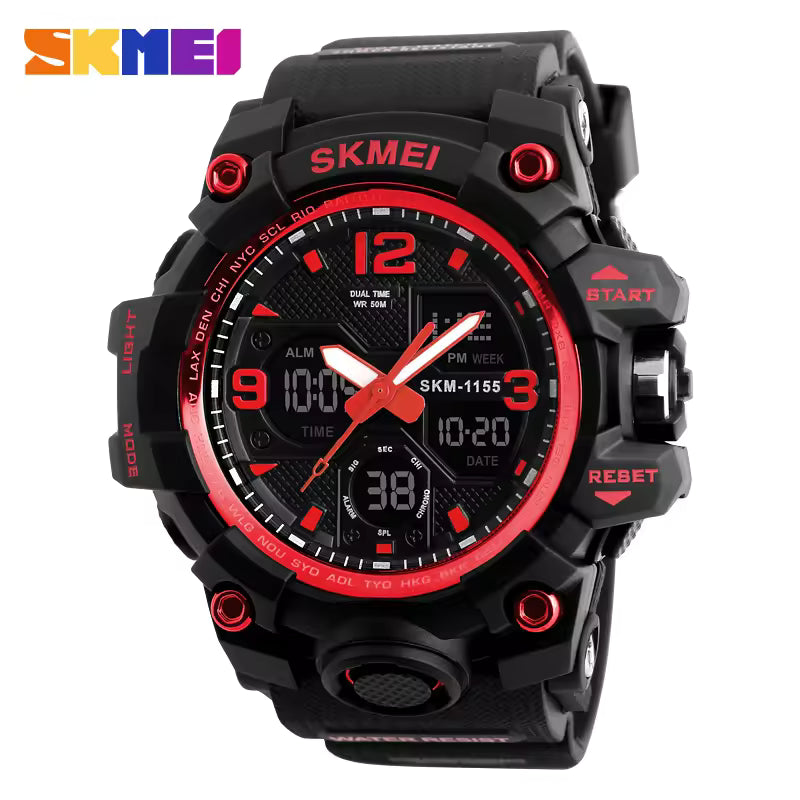Athletic Watches Hot Jam Tangan Skmei 1155B Analog Digital Watch Camouflage Green Sport Men Wristwatch Relogio Relojes De Hombre