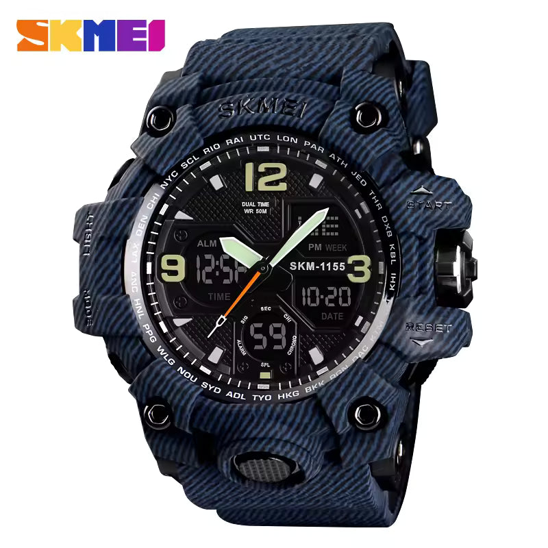 Athletic Watches Hot Jam Tangan Skmei 1155B Analog Digital Watch Camouflage Green Sport Men Wristwatch Relogio Relojes De Hombre
