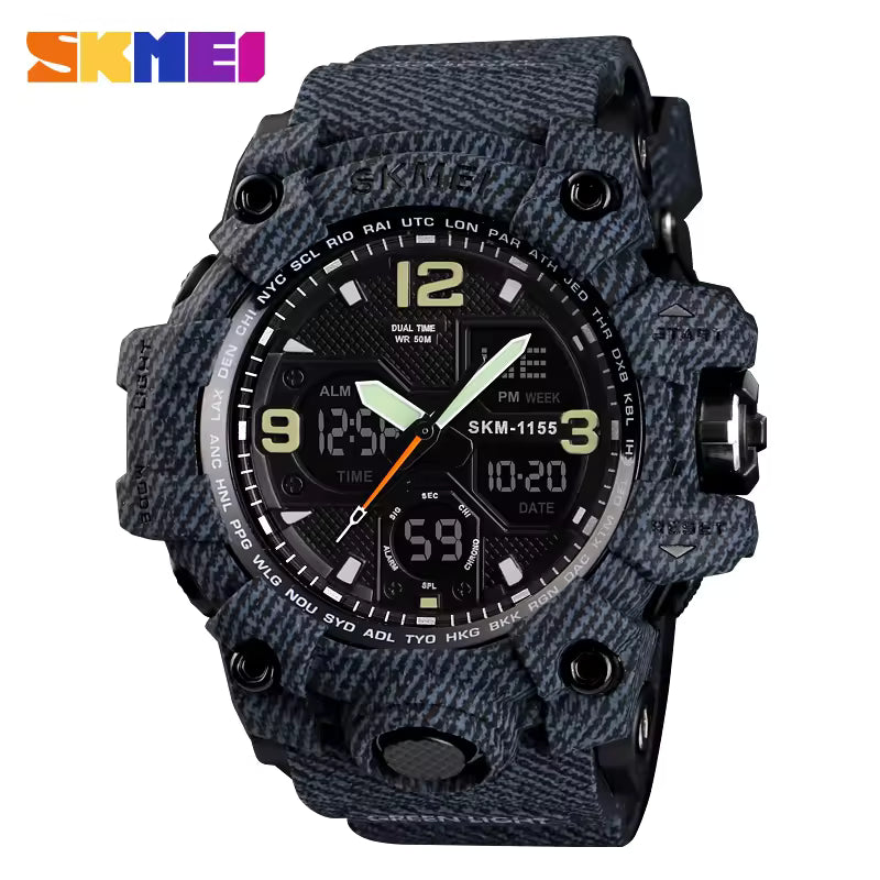 Athletic Watches Hot Jam Tangan Skmei 1155B Analog Digital Watch Camouflage Green Sport Men Wristwatch Relogio Relojes De Hombre