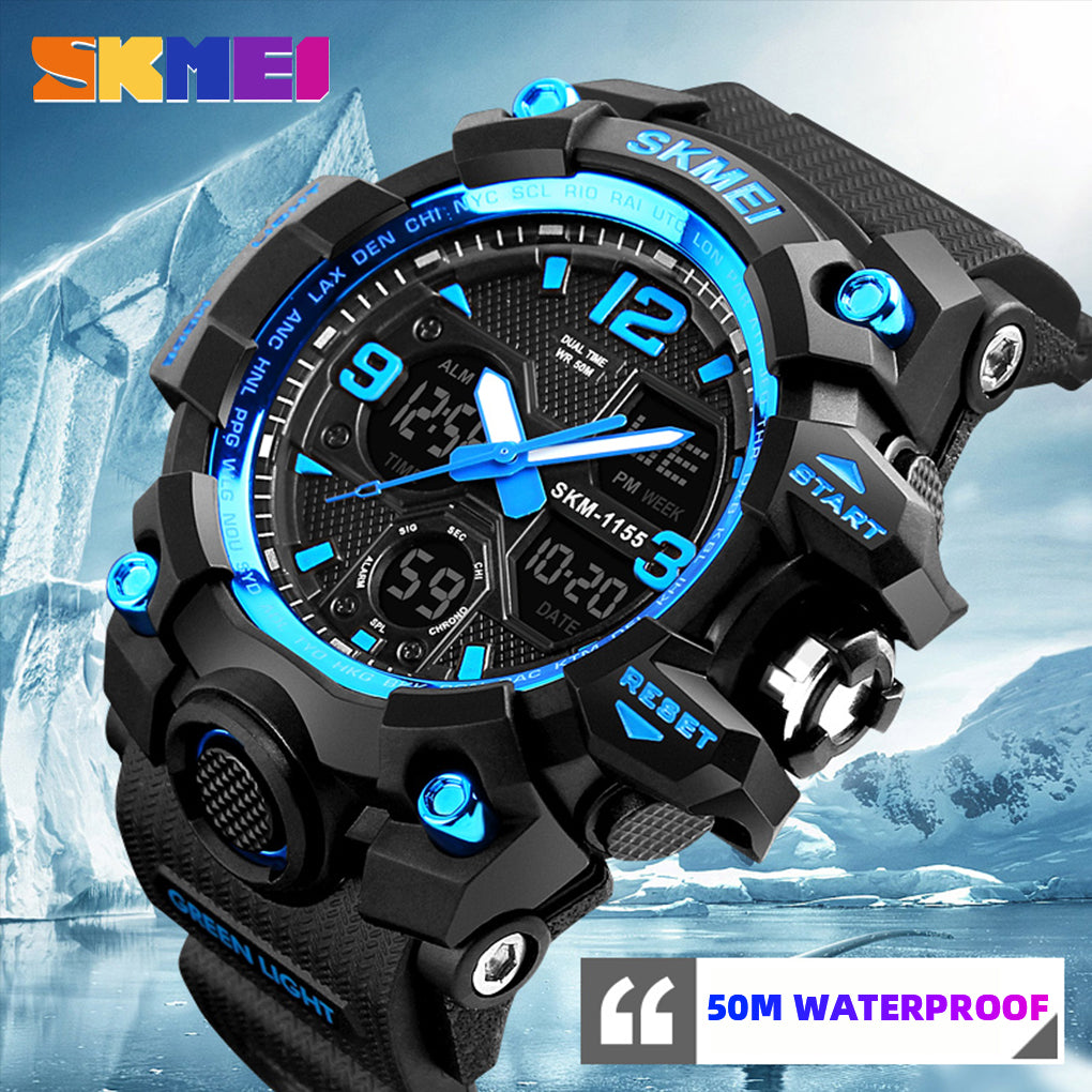 Athletic Watches Hot Jam Tangan Skmei 1155B Analog Digital Watch Camouflage Green Sport Men Wristwatch Relogio Relojes De Hombre