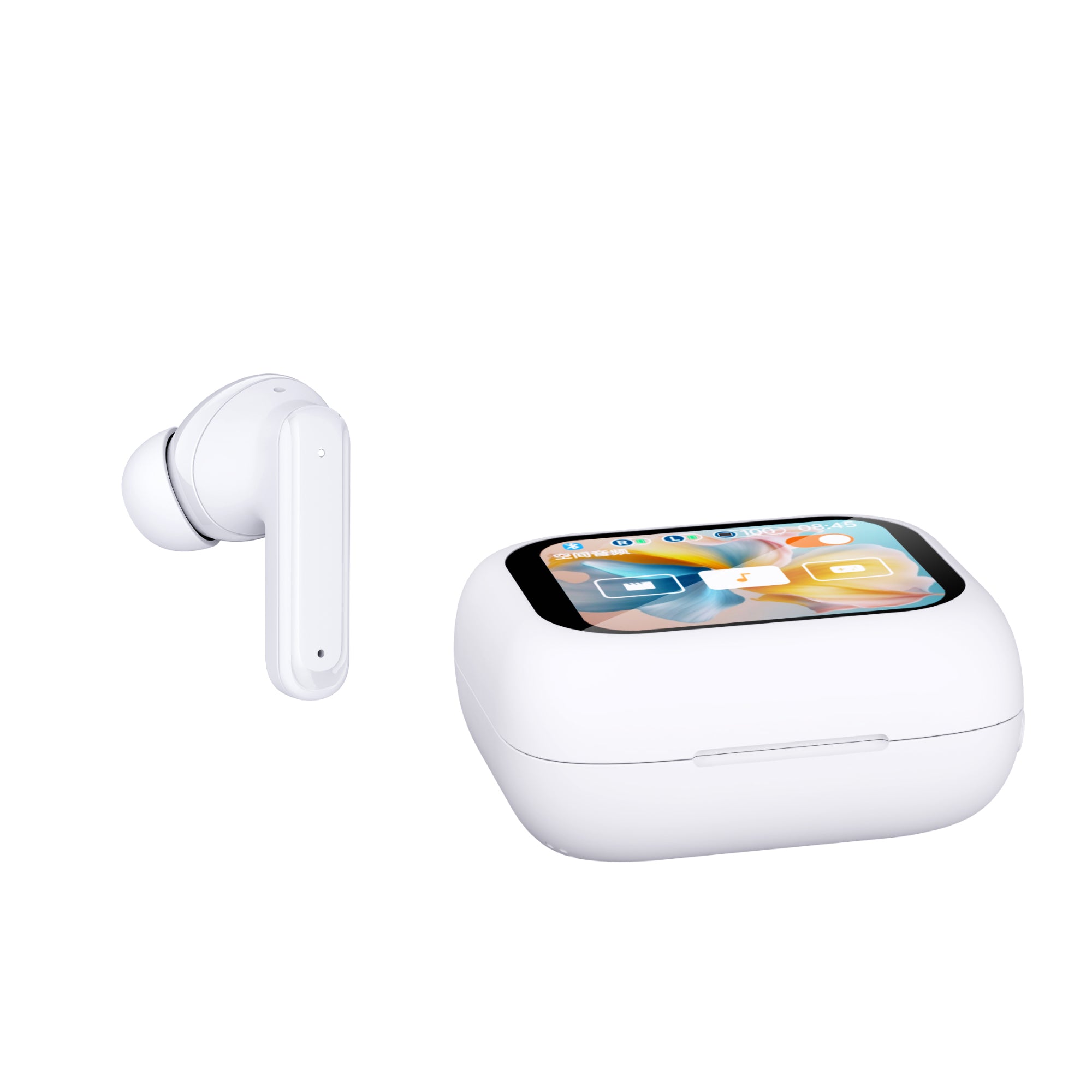 TWS Earbuds ANC and ENC True Wireless Stereo with LCD Touch Screen Noise Cancelling Headphones