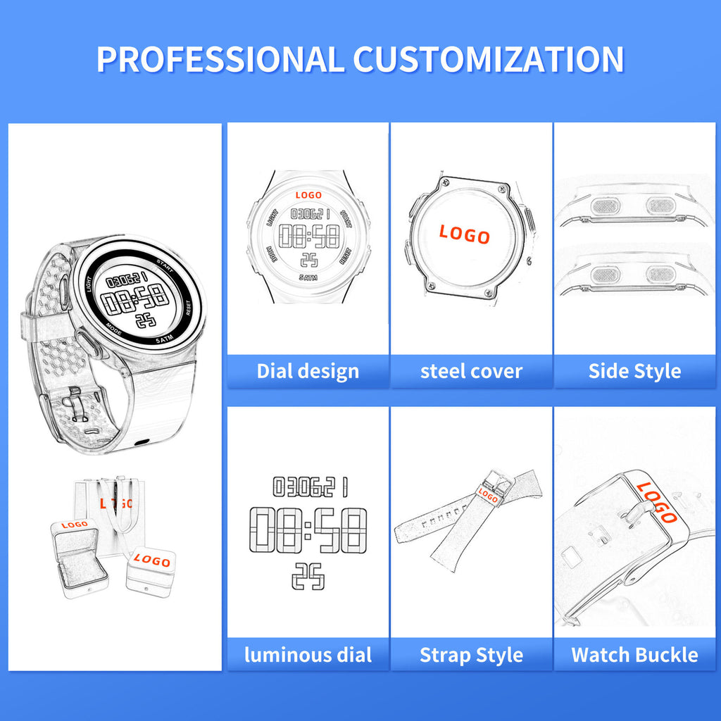 Mingrui Wholesales Custom Display Sport Outdoor Men's Waterpoof Digital Watches for Men