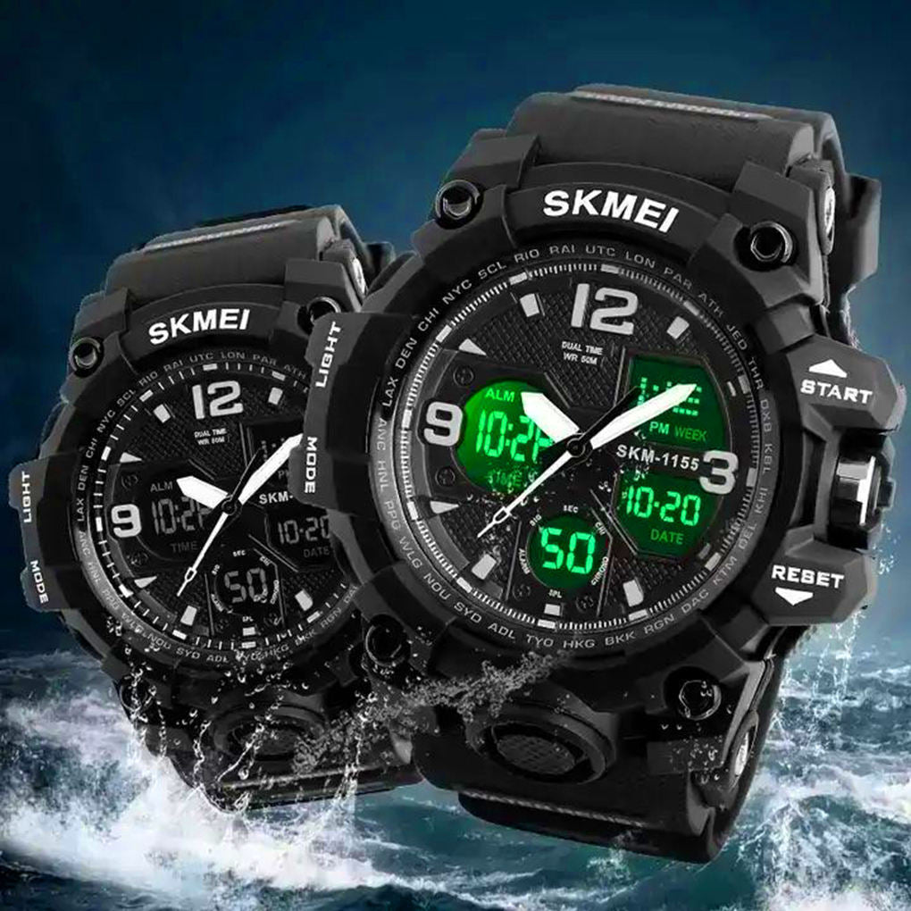 Athletic Watches Hot Jam Tangan Skmei 1155B Analog Digital Watch Camouflage Green Sport Men Wristwatch Relogio Relojes De Hombre